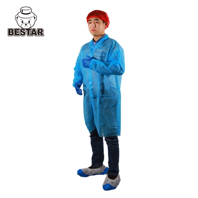 Disposable Nonwoven Spp Lab Coat Visitor Coat