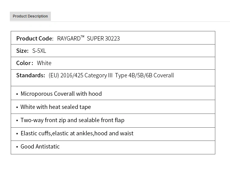 Full Body Anti Virus En14126 PPE Suit Type 4 5 6 Nonwoven Personal Protective Equipment Suit Disposable Isolation Coverall